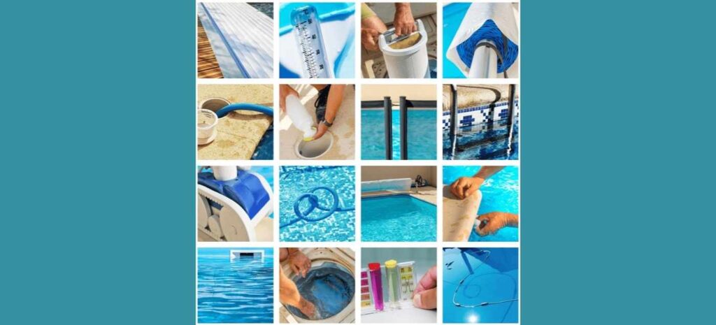 pool maintenance activities photo grid